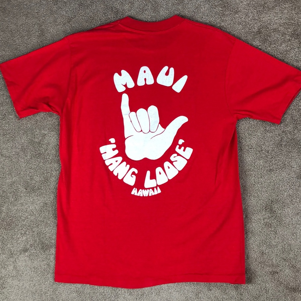 Vintage Maui Hawai’i Hang Loose Single Stitch Lar